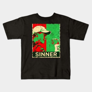 Italian Jannik sinner retro art Kids T-Shirt